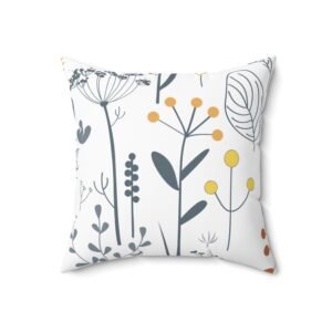 Floral Print Square Pillow | Cozy Decorative Cushion for Home Decor